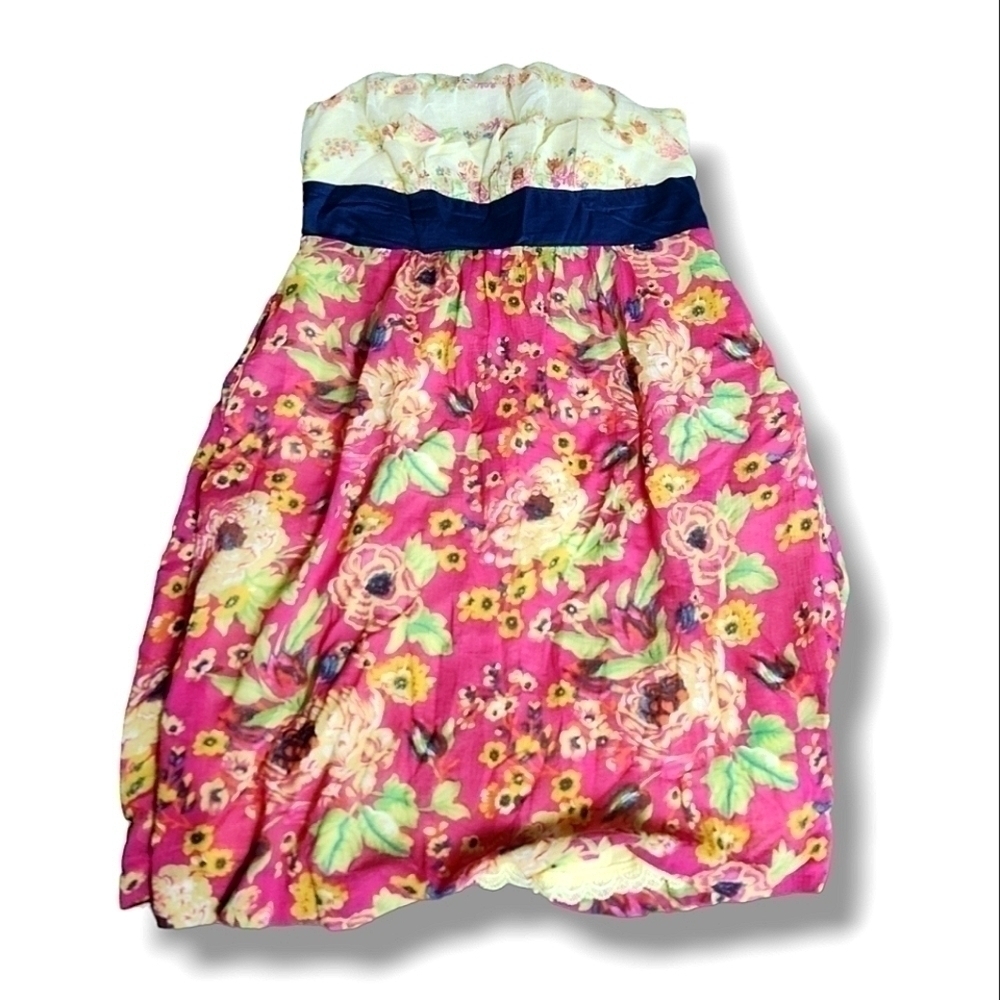 Anthropolgie Maeve Cottagecore Floral Strapless Dress